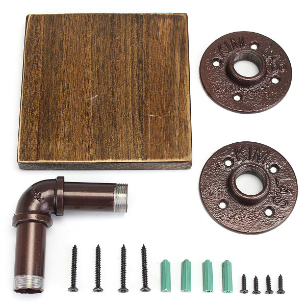 Industrial Wall Mount Display Shelf Hanging Iron Pipe Bracket Holder Shelving Decoration C122-1197363