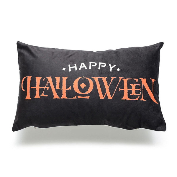Halloween Pumpkin Bat Owl Pattern Pillowcase Cotton Linen Throw Pillow Cushion Cover Seat Hom C122-1209275