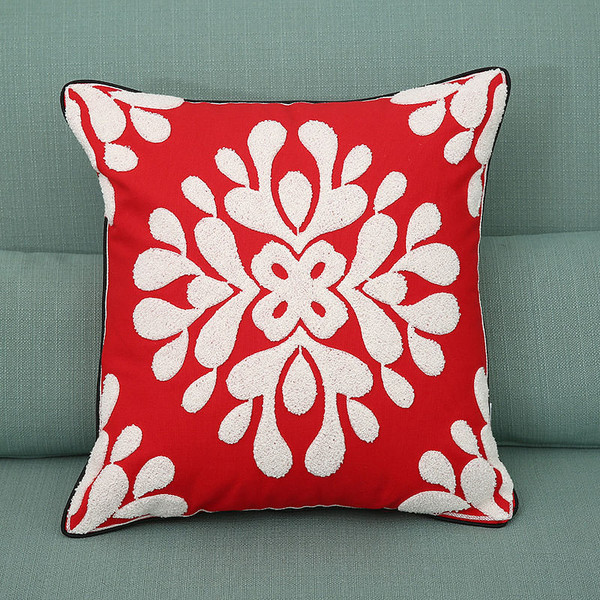 New Christmas Pure Cotton Embroidering Pillow Cases Santa Snowflake Cushion Cover C122-1214423