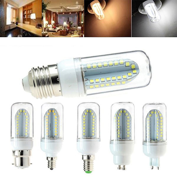 E27 B22 E14 E12 G9 GU10 5W 500LM SMD2835 84LEDs Warm White Pure White Corn Light Bulb AC85-265V C122-1217230