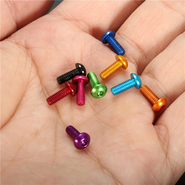 Suleve?„? M3AH7 10Pcs M3?—10mm Hex Socket Screws Round Head Cap Screw 7075 Aluminum Alloy C122-1218579