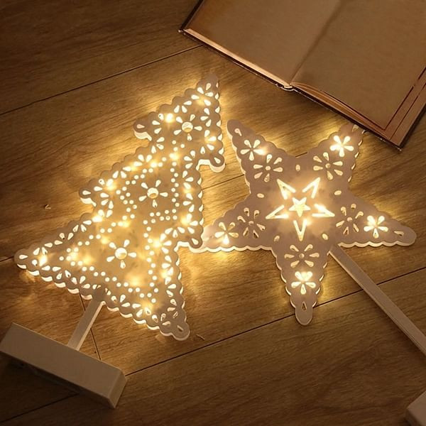 Battery Powered Star Christmas Tree Heart LED Night Light Table Lamp Home Decoration C122-1220008
