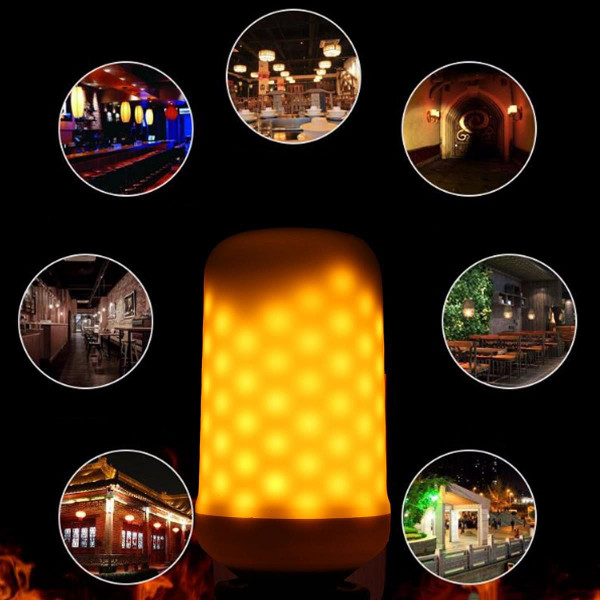 E27 7.5W SMD2835 96LEDs Yellow 1800-2000K General LightingThree Modes Flame Light Bulb AC90-265V C122-1247747