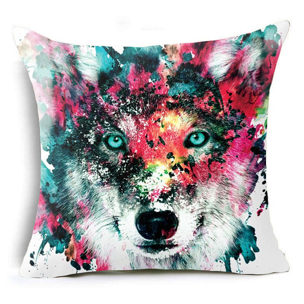 Honana 45x45cm Home Decoration Colorful Oil Painting Animals and Skull 6 Optional Patterns Cotton L C122-1292780
