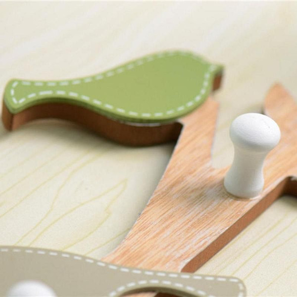 1PC European Retro Style Hanger Organizer DIY Simple Green Bird Wooden Tool Hook C122-1319214