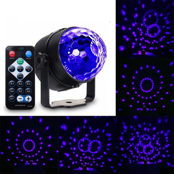 3W UV Purple LED Stage Light Self-propelled/Voice-activated/Flashing Crystal Ball Party Disco Club C122-1329248