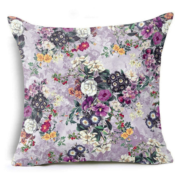 Honana BX 45x45cm Home Decoration Colorful Flowers Plants 6 Optional Patterns Pillow Case C122-1340324