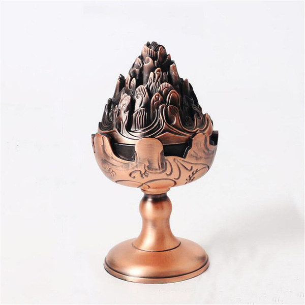 Antique Incense Coil Burner Holder Alloy Home furnishing Creative Fumigating Furnace Buddhist Censer C122-1342348