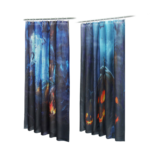 71''x71''Halloween Bathroom Decor Underwater Waterproof Shower Curtains with 12 Hooks C122-1350432