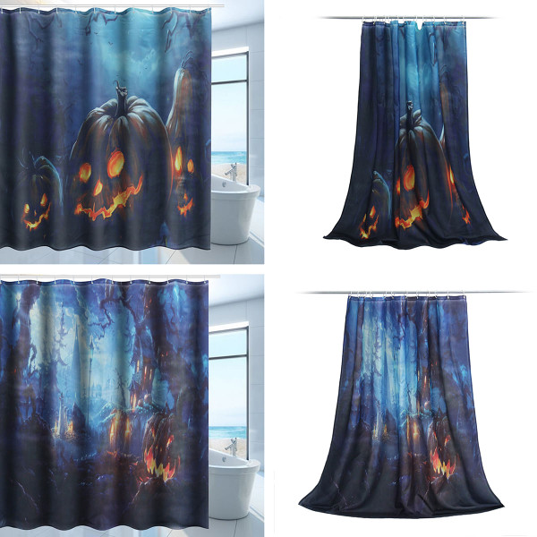 71''x71''Halloween Bathroom Decor Underwater Waterproof Shower Curtains with 12 Hooks C122-1350432