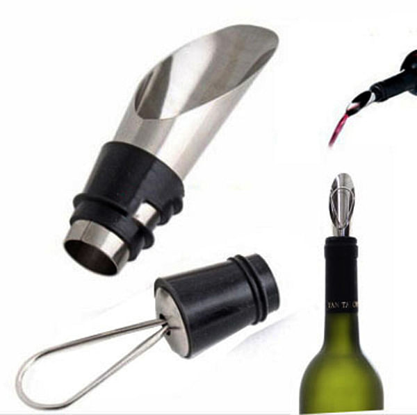Stainless Steel Wine Pourers Wine Funnel Bottle Pourer Dumping Wine Stoppers Plug Bar Tools C122-994187