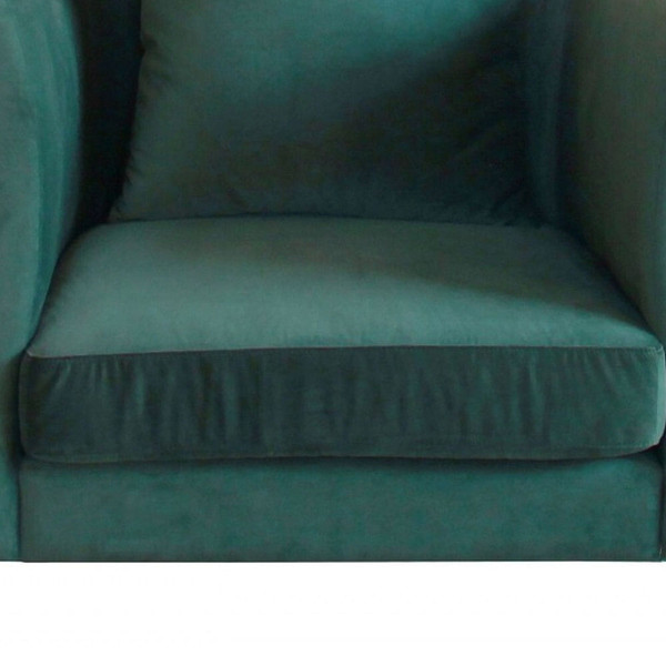 32" Green Velvet And Black Solid Color Arm Chair N270-488420
