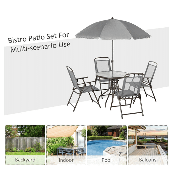 Outdoor dining table and chair package with umbrella T575-S0671401915
