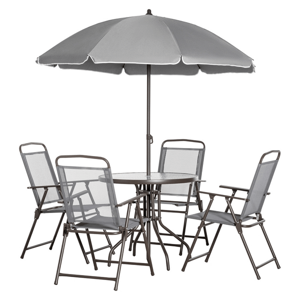 Outdoor dining table and chair package with umbrella T575-S0671401915