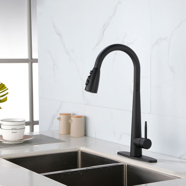 Kitchen Faucets with Pull Down Sprayer, Kitchen Sink Faucet with Pull Out Sprayer, Fingerprint Resi T575-S0671282066