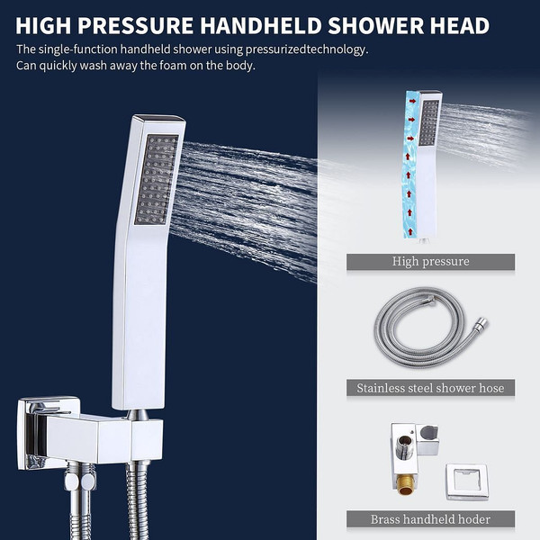 Shower System Shower Faucet Combo Set Wall Mounted with 10" Rainfall Shower Head and handheld showe T575-S0671271135