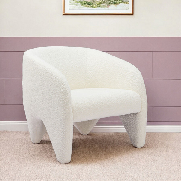 30" White Sherpa Arm Chair N270-556477