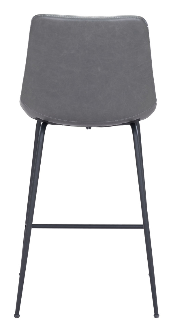 26" Gray And Black Steel Low Back Counter Height Bar Chair N270-396531