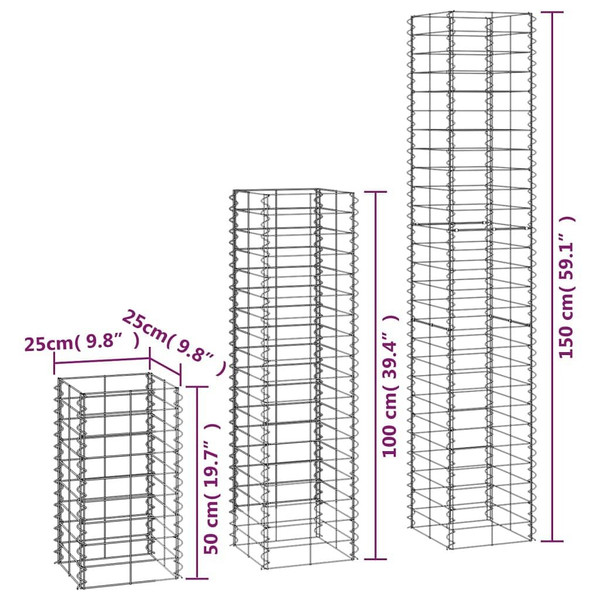 6 Piece Gabion Set Galvanized Wire A949-141049