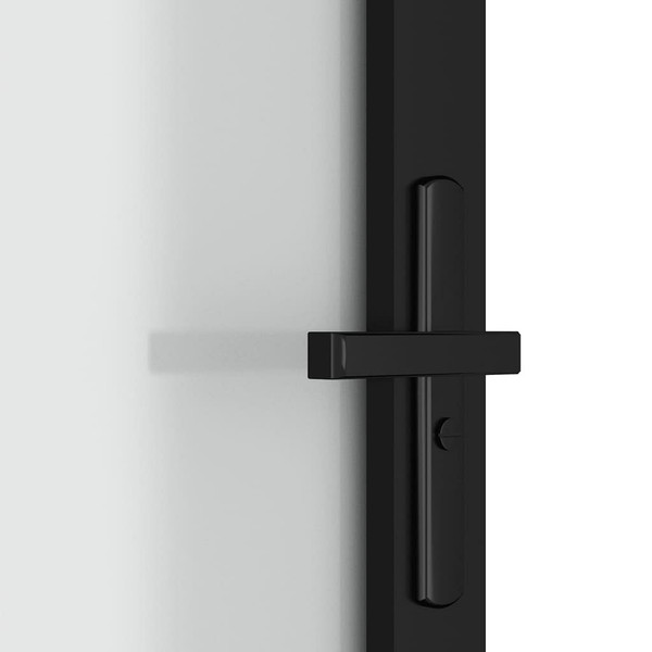 Interior Door 36.6"x79.3" Black Matt Glass and Aluminum A949-350558