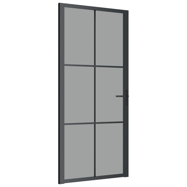 Interior Door 36.6"x79.3" Black ESG Glass and Aluminum A949-350566