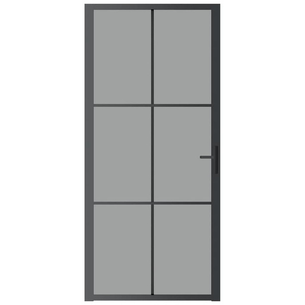Interior Door 36.6"x79.3" Black ESG Glass and Aluminum A949-350566