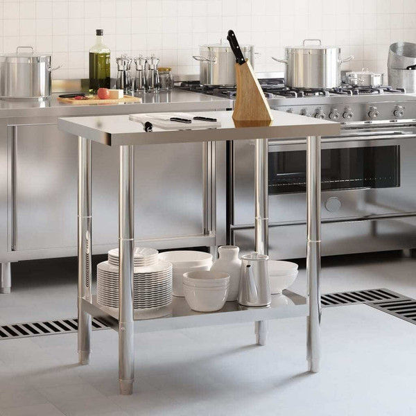 Kitchen Work Table 32.5"x21.7"x33.5" Stainless Steel A949-376454