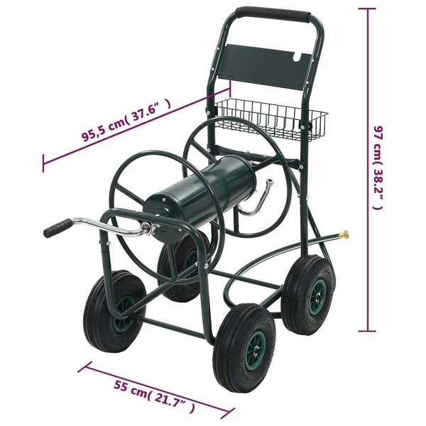  Garden Hose Trolley with 1/2" Hose Connector 246.1' Steel A949-143777