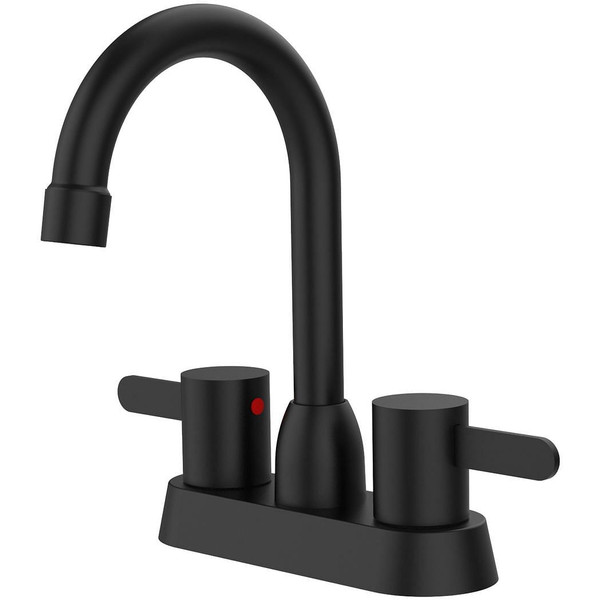 2 Handles Bathroom Sink Faucet, Matt Black Centerset RV Bathroom Faucets for 3 Hole T575-S0671267243