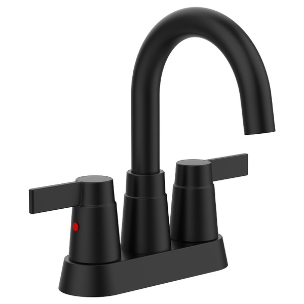 Bathroom Faucet Matt Black 2-Handle Bathroom Sink Faucet 360 Degree High Arc Swivel Spout Centerset T575-S0671287635