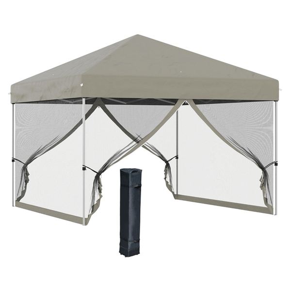 10' x 10' Pop Up Canopy Tent-Beige T575-S0671422053
