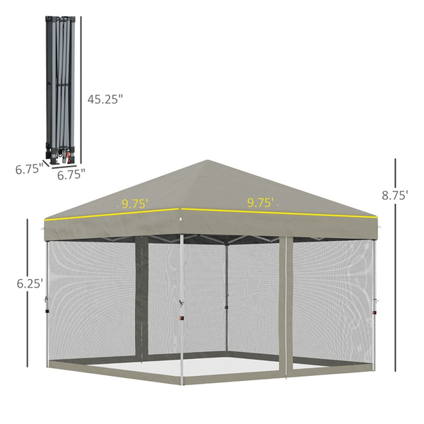 10' x 10' Pop Up Canopy Tent-Beige T575-S0671422053