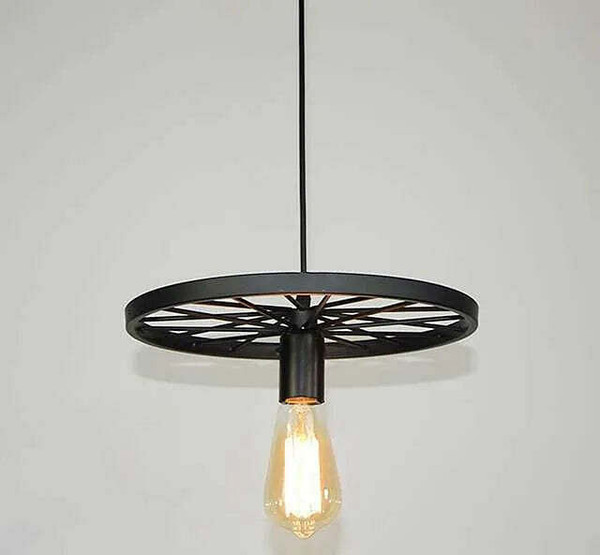 Vintage Industrial Chandelier Ceiling Wheel Light Hanging Pendant~1632 T575-S0671386907