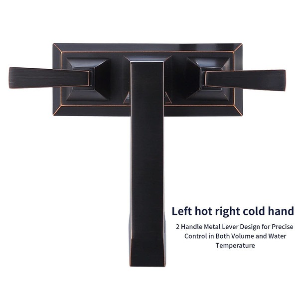 2-Handle Bathroom Sink Faucet Oil Rubbed Bronze 4 Inches Centerset Vanity Faucet 3 Hole Bathroom Fa T575-S0671275289