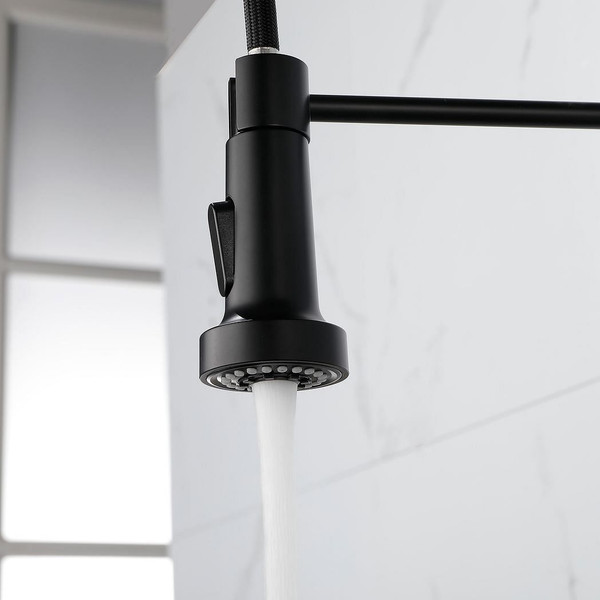 Kitchen Faucets Commercial Solid Brass Single Handle Single Lever Pull Down Sprayer SpringKitchen S T575-S0671297020