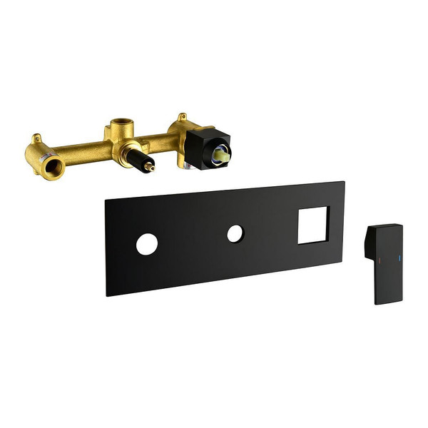 Brass Matte Black Shower Faucet Set Shower System 10 Inch Rainfall Shower Head with Handheld Spraye T575-S0671299835