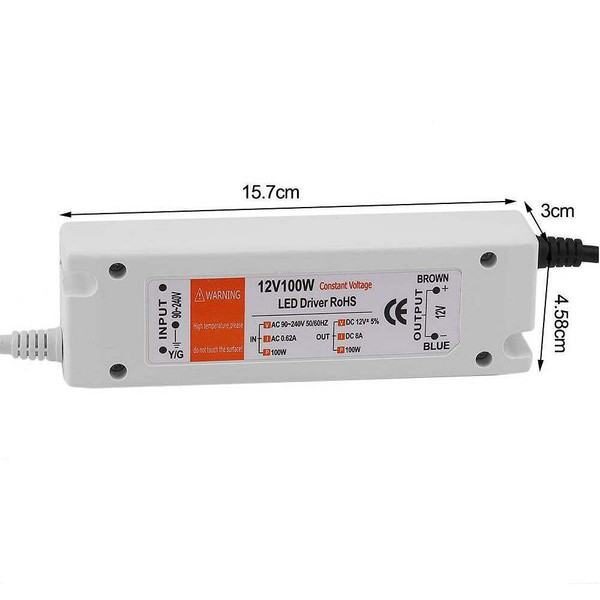 8A 100W Constant Voltage LED Driver AC 90-240V to DC 12V Power Supply~1004 T575-S0671387190