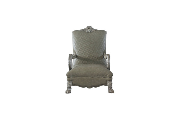34" Bone Faux Leather Arm Chair N270-515790