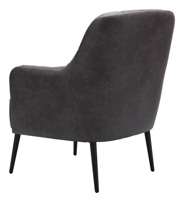29" Black Faux Leather Tufted Arm Chair N270-395054