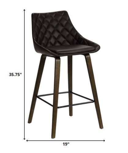 26" Brown Iron Counter Height Bar Chair N270-477054