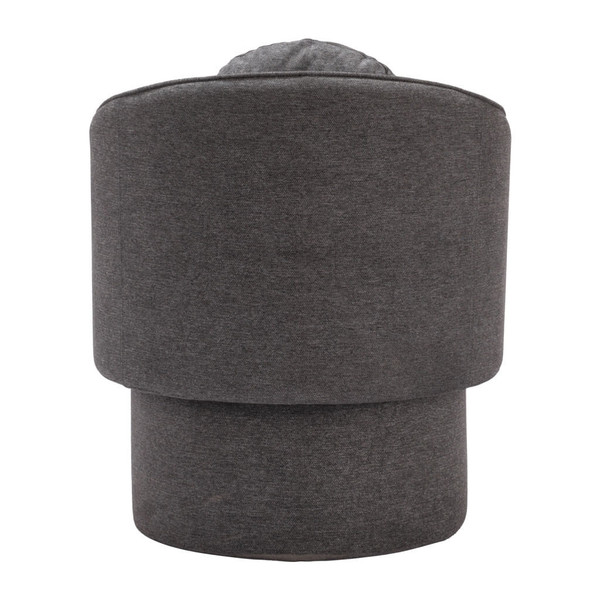 28" Gray Fabric Barrel Chair And Toss Pillow N270-564976