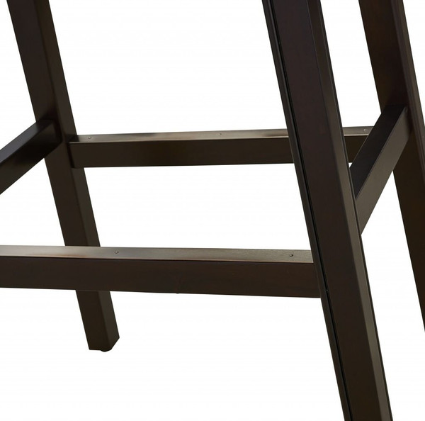 31" Black and Espresso Solid Wood Backless Bar Height Bar Chair N270-384139
