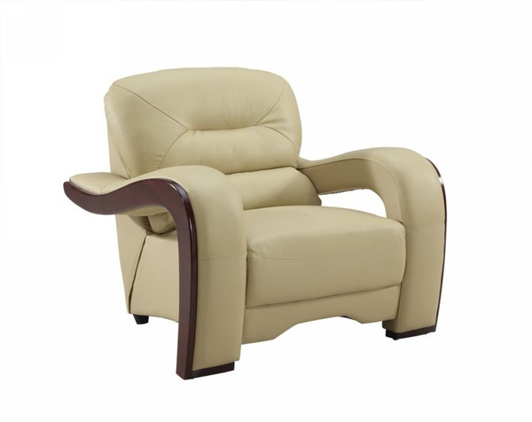 33" Beige Glamorous Leather Chair N270-329517
