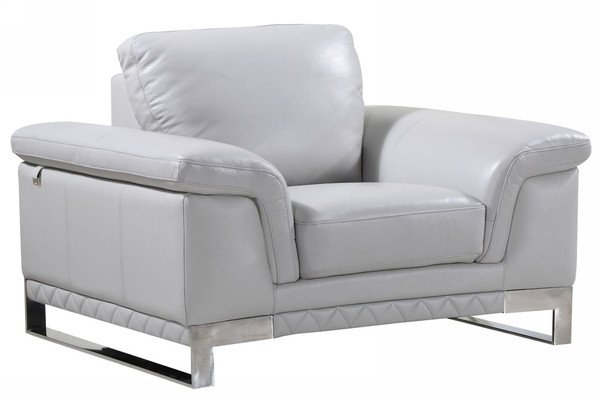 32" Grey Lovely Light Leather Chair N270-329619