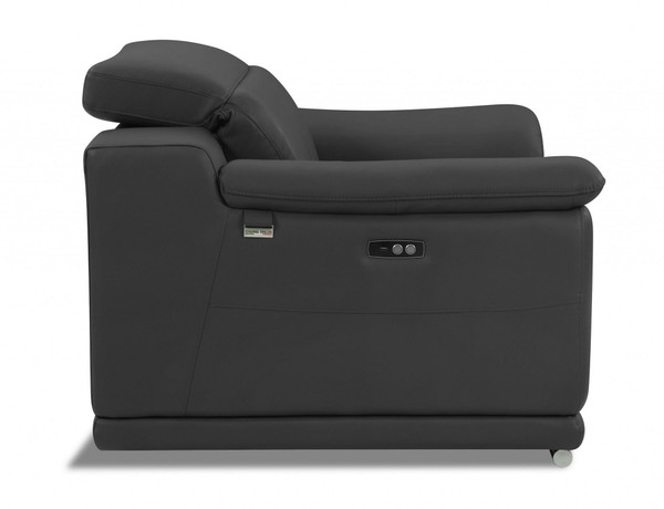 Mod Charcoal Gray Italian Leather Recliner Chair N270-476508