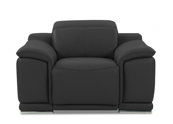 Mod Charcoal Gray Italian Leather Recliner Chair N270-476508