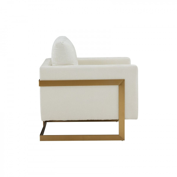 34" Cream And Gold Upholstered Arm Chair N270-473851
