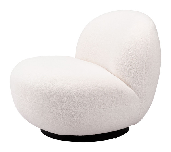 30" Cream And Black Sherpa Slipper Chair N270-556453