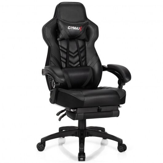 Adjustable Gaming Chair with Footrest and Lumbar Cushion for Office-Black - Color: Black D681-HW67570DK