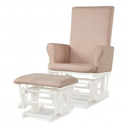 Baby Nursery Relax Rocker Rocking Chair Glider and Ottoman Cushion Set-Pink - Color: Pink D681-JV10395PI